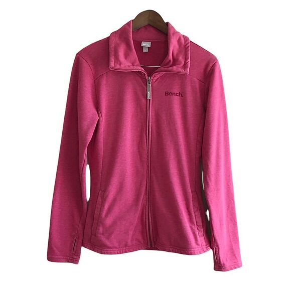 Bench Comfy Soft Long Sleeve Athleisure Zip Up Sweater Jacket Top Pink - Picture 14 of 14